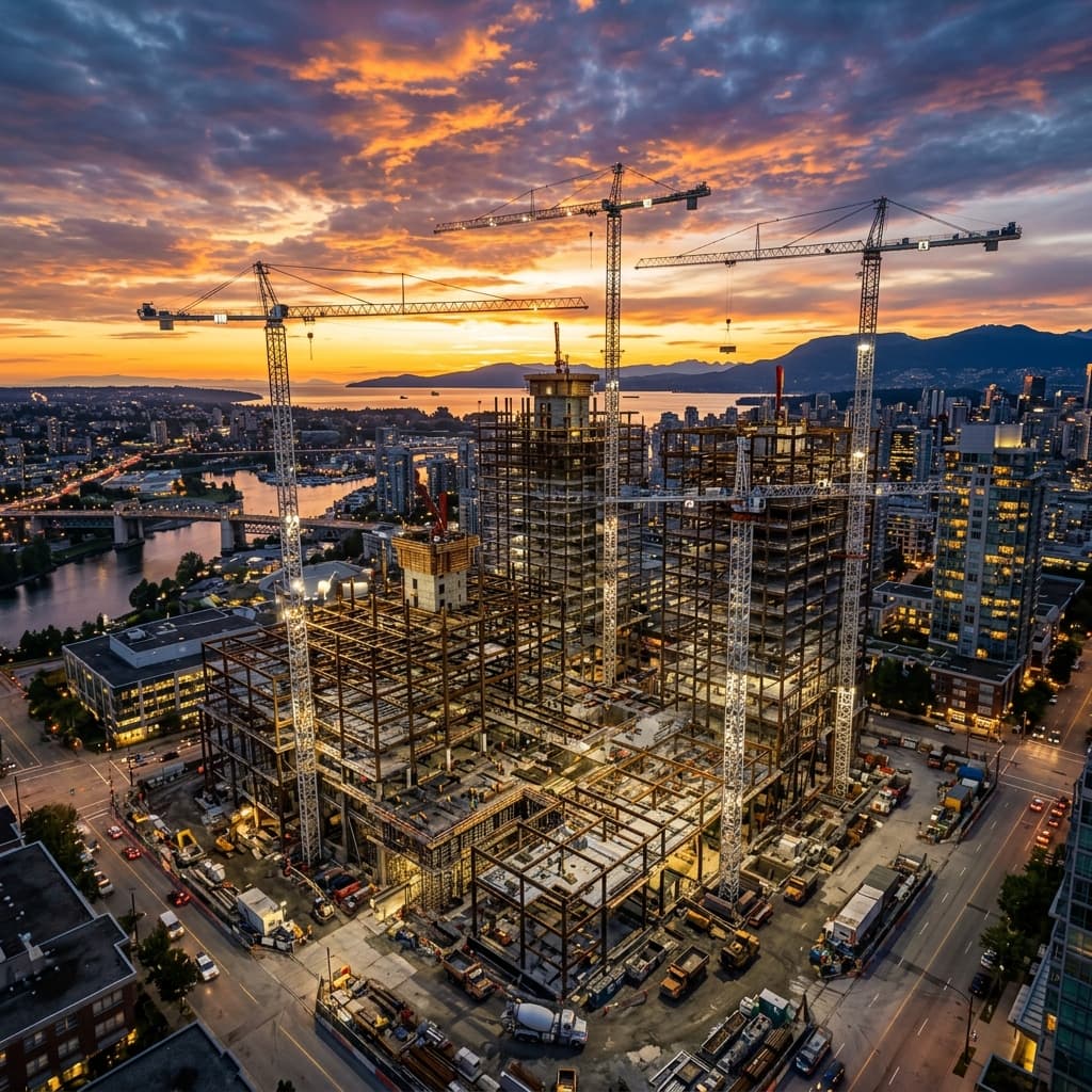 Construction site aerial view